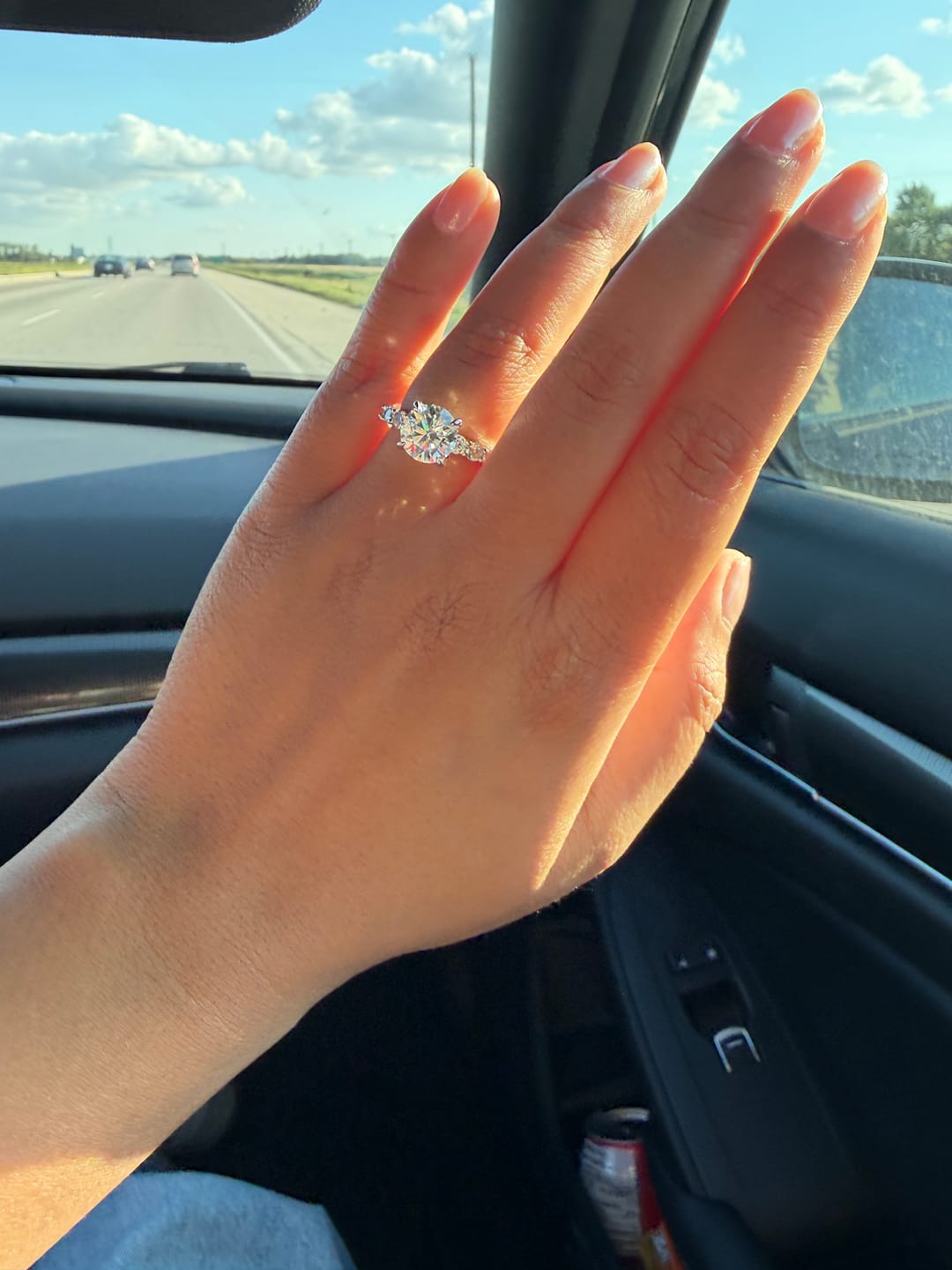 Customer photo review of Rodiffy Moissanite 2.0Ct~4.0 Ct Round Engagement Ring -4 Prong Setting