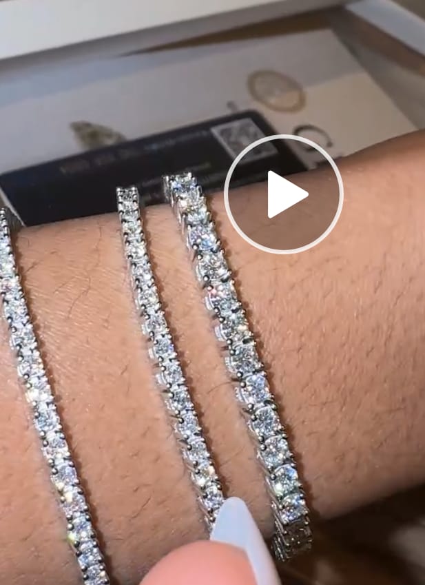 Customer photo review of Sterling Silver 925 2MM 3MM 4MM 5MM 6.5MM Moissanite Tennis Bracelet with GRA Certificate