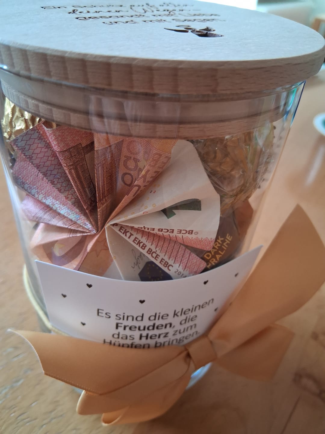 Customer photo review of Geschenk-Glas "Ein Schutz auf allen deinen Wegen - gesandt mit Liebe und mit Segen"