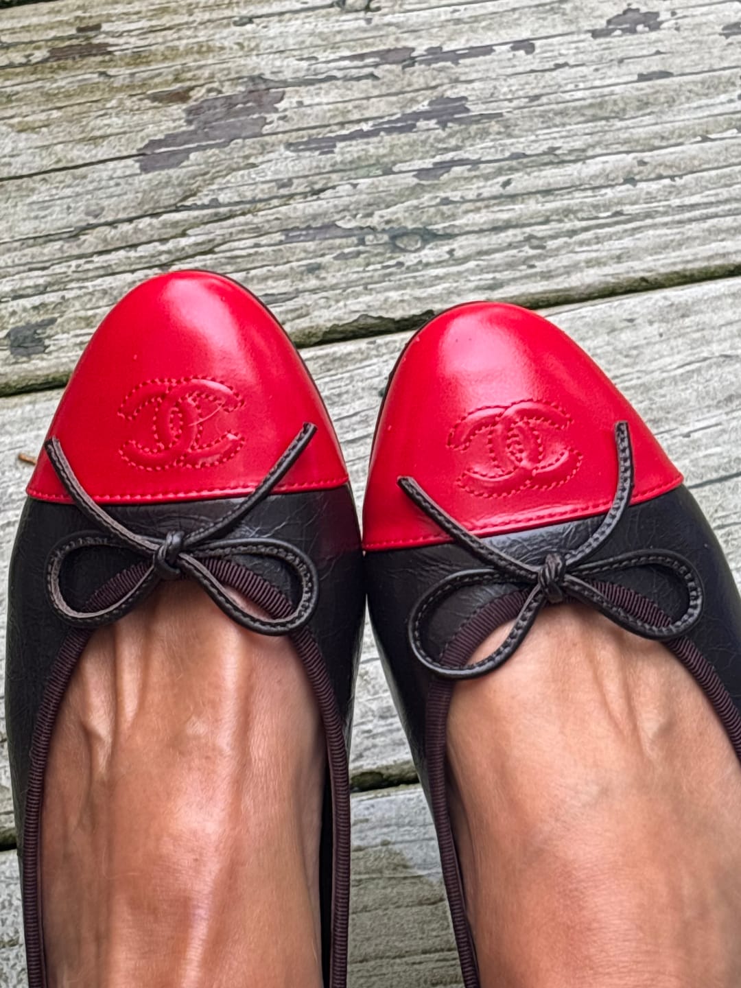 Customer photo review of Chanel 2026 Ballet Flat Burgundy Pink Lambskin