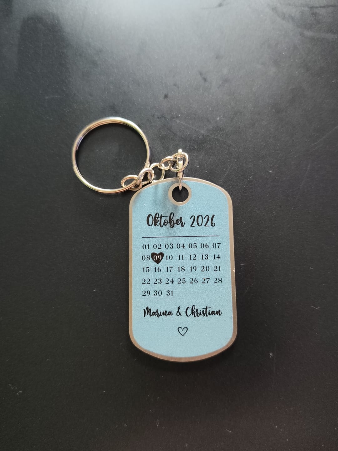 Customer photo review of Unser Tag (Van Gogh-Stil) - Personalisierter Metall-Schlüsselanhänger