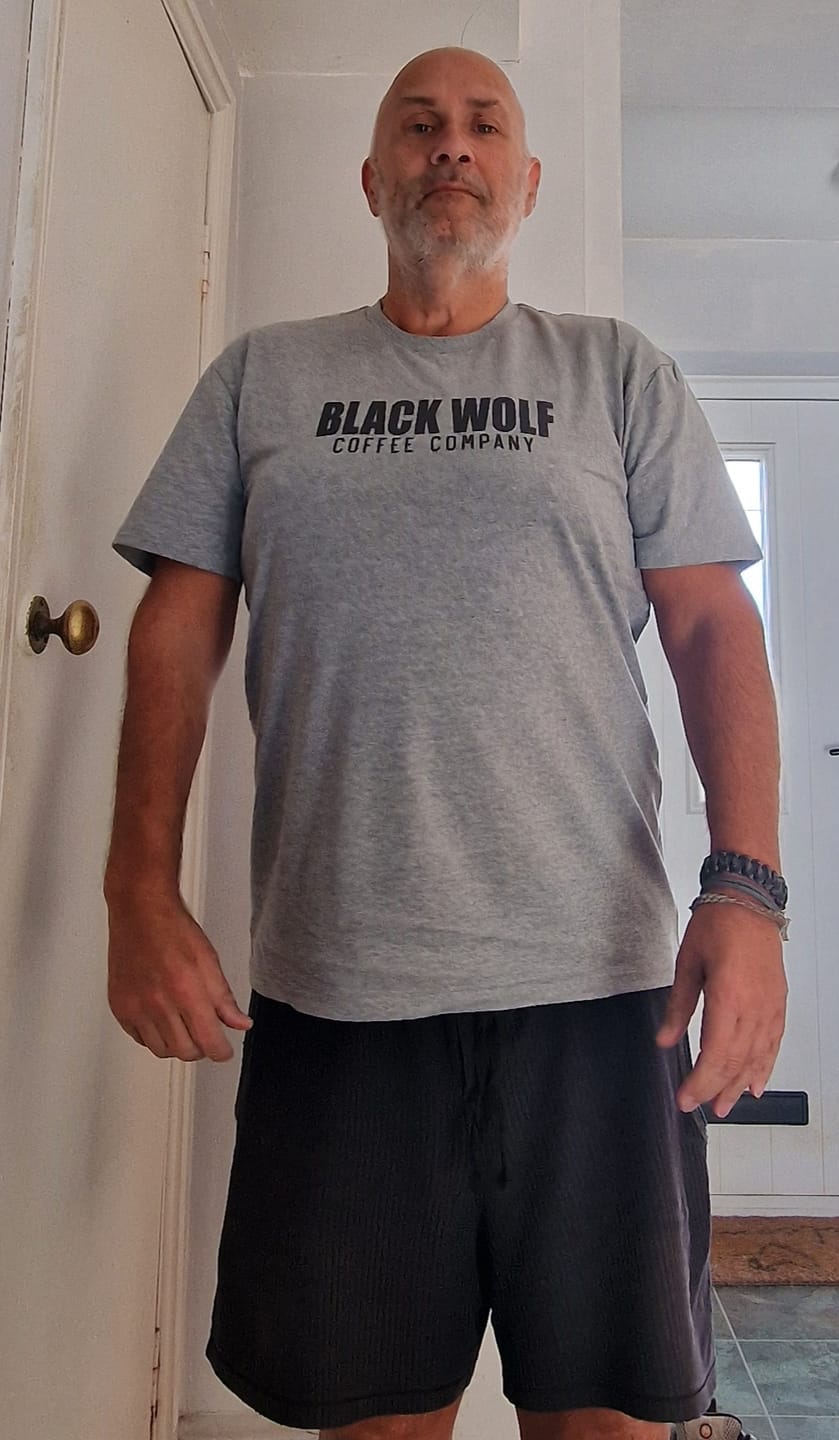 Customer photo review of Black Wolf - Grey T-shirt