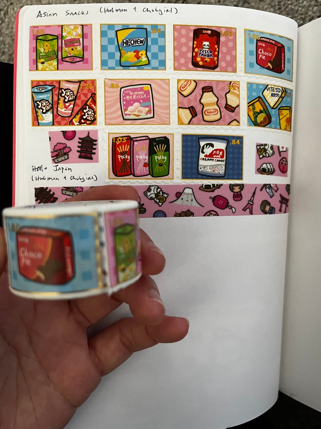 Customer photo review of Asian Snacks Washi Tape