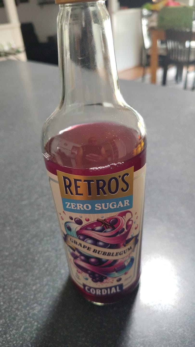 Customer photo review of Zero Sugar Grape Bubblegum 750mL