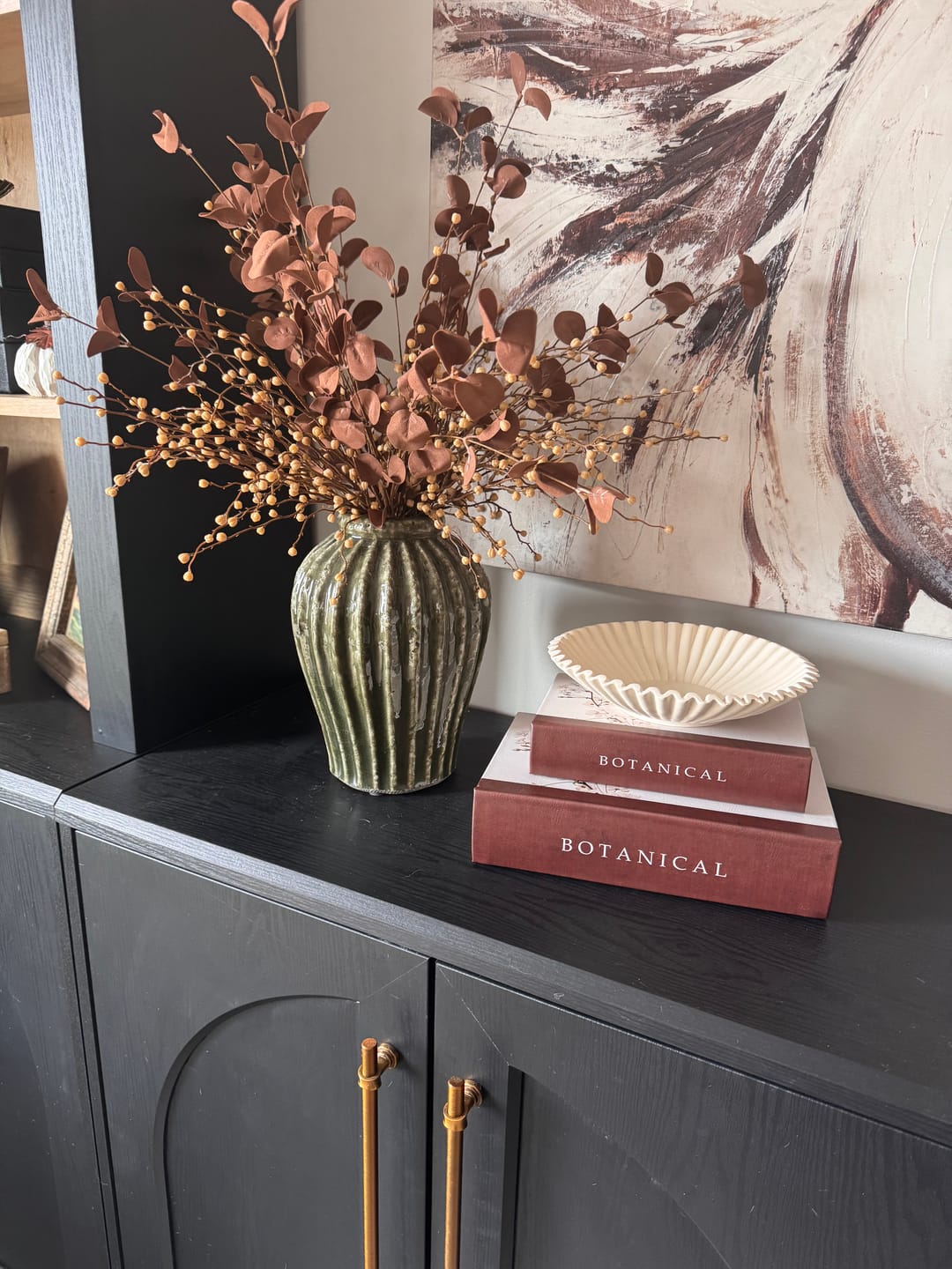 Customer photo review of Green Ribbed Terracotta Aged Vase