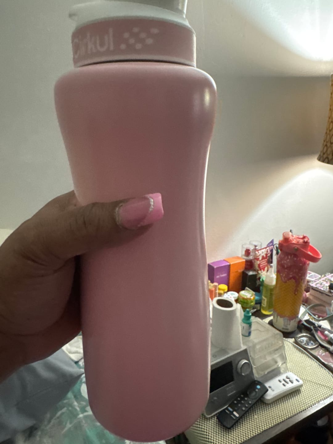 Customer photo review of 32oz. Blush Pink Stainless Steel Bottle Starter Kit
