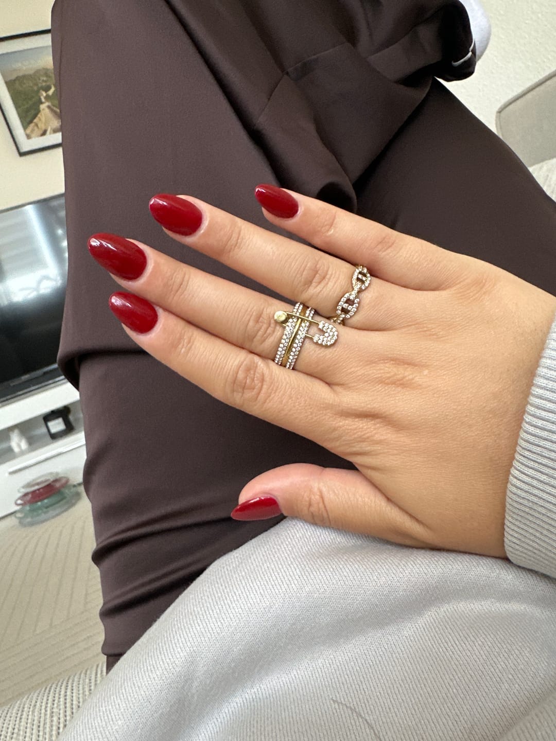Customer photo review of Pave Perlmutt Lucky Leaf Kette 14K Vergoldet