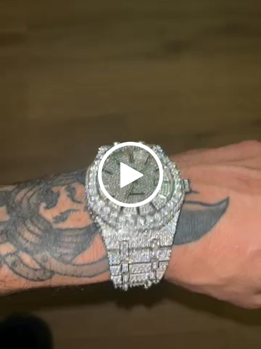 Customer video review of 40mm Fully Iced-Out VVS Moissanite Watch