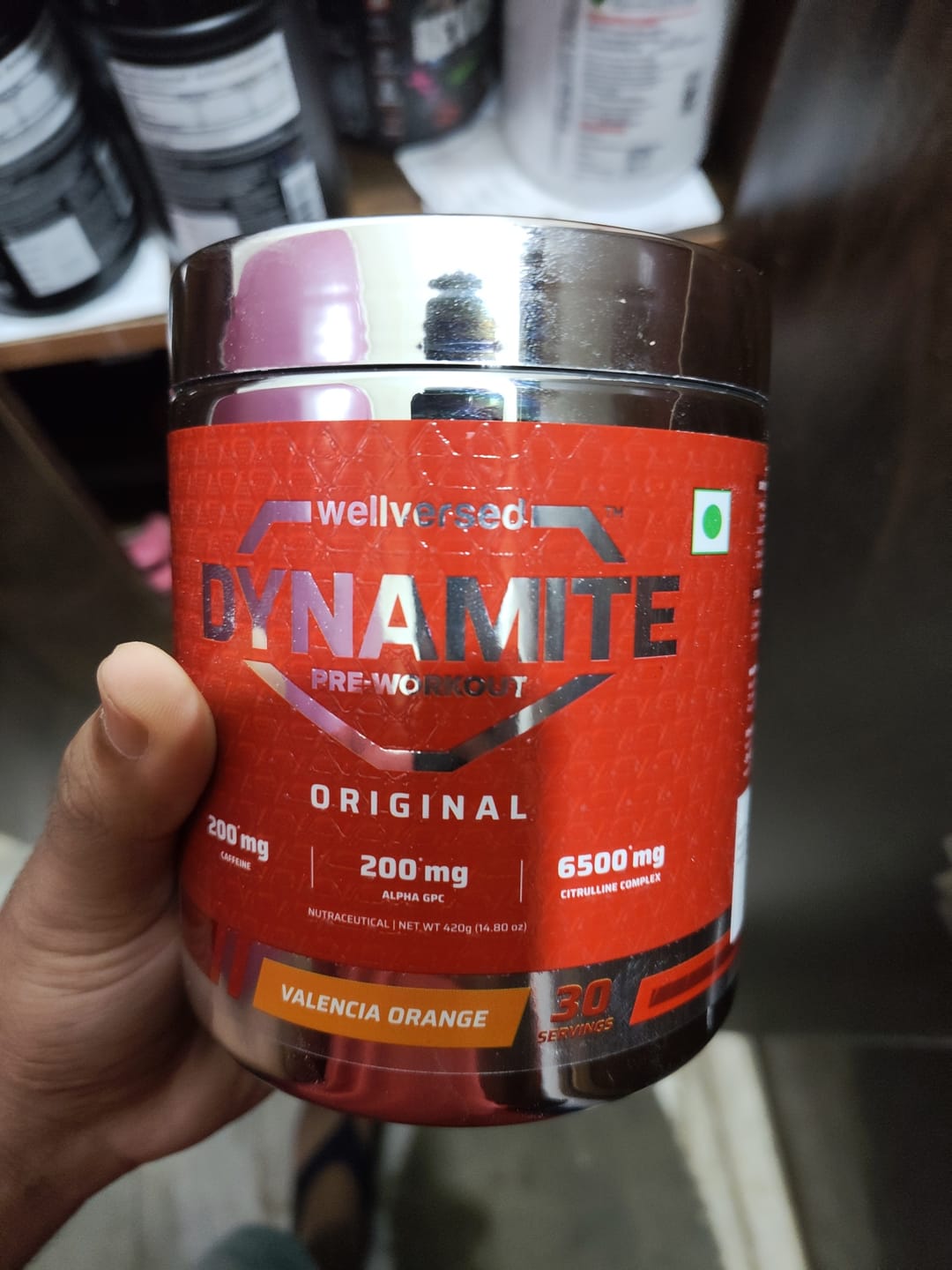Customer photo review of Dynamite Pre-Workout | Valencia Orange - (420g, 30 Servings)