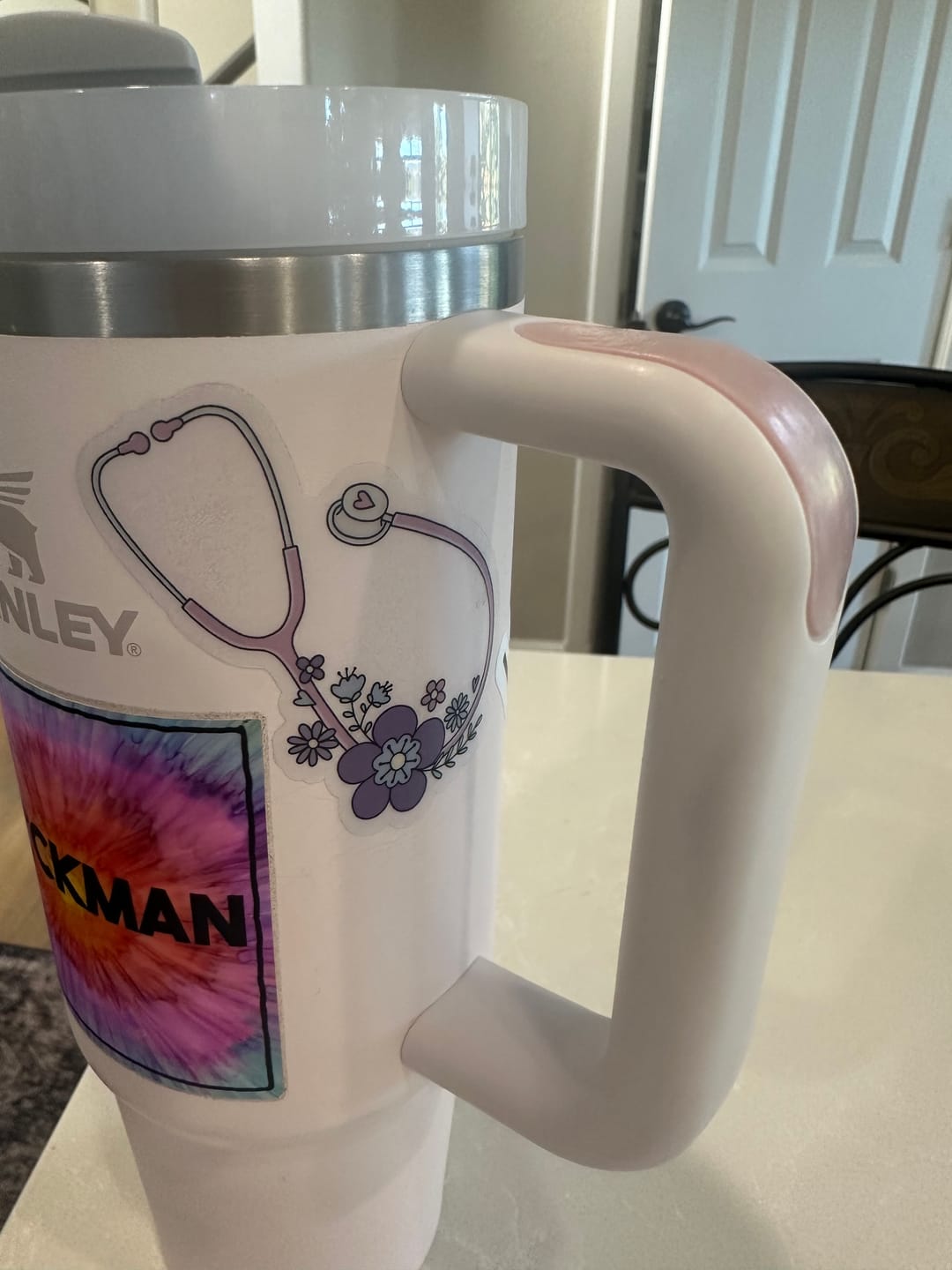 Customer photo review of Floral Stethoscope Clear Sticker