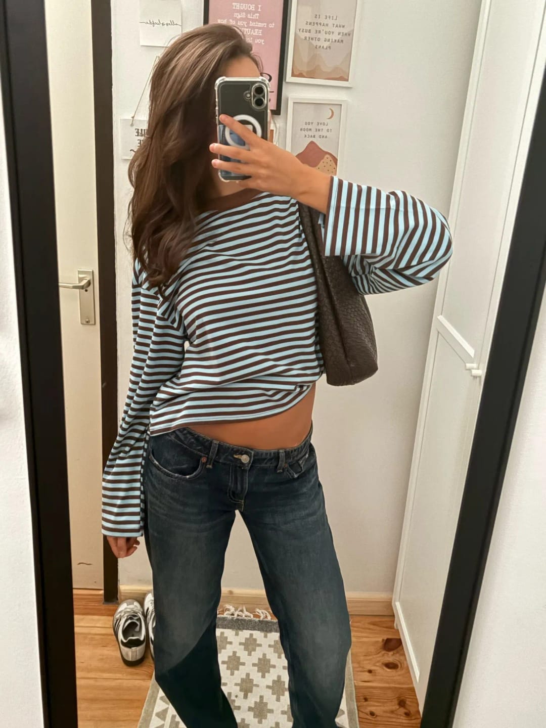 Customer photo review of Vivien Striped Oversized Knit Sweater