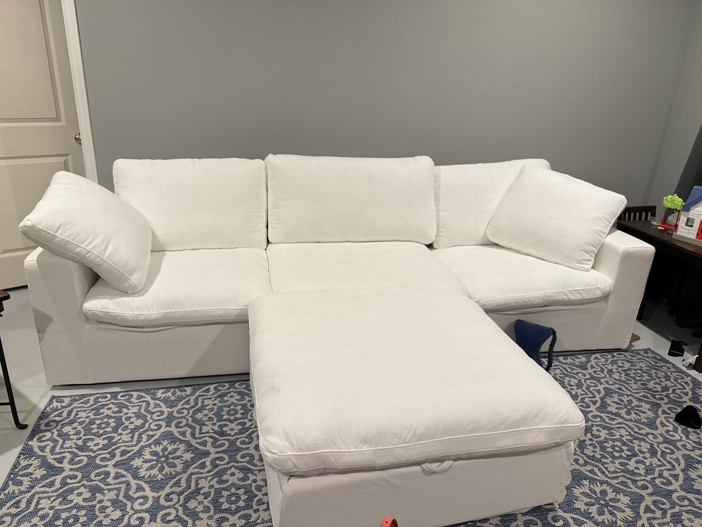 Customer photo review of Classic Modular 3-Seater Sectional in White