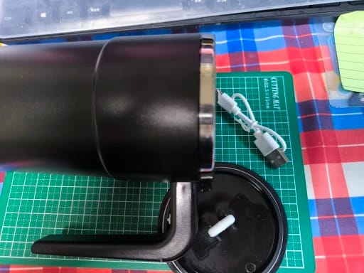 Customer photo review of Self-Stirring Coffee Mug — Rechargeable Magnetic Mixing Cup, 380 ml