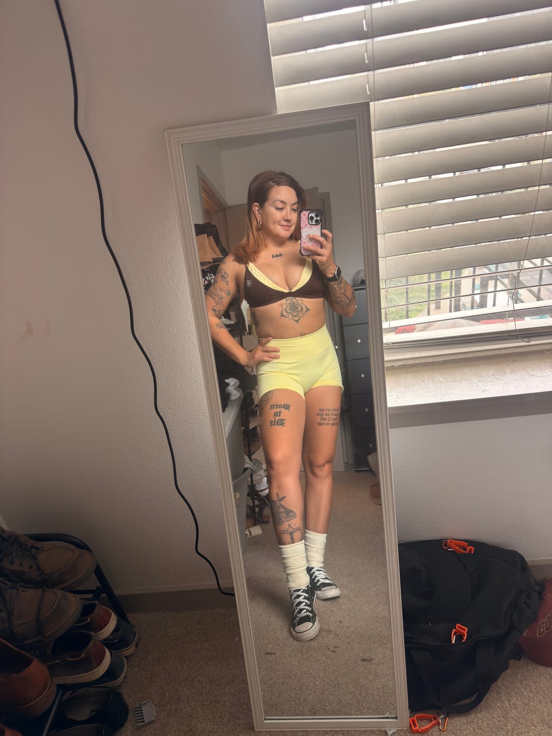 Customer photo review of Brown and Yellow Double-Layer Bra