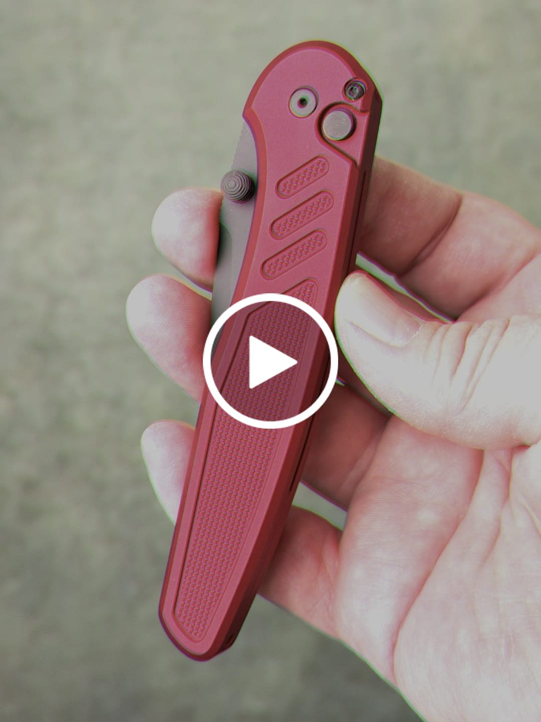 Customer video review of Pro-Tech Avalon - Red Knurled Aluminum, DLC CPM-MagnaCut, Thumb Stud - Made in USA (PN1103-Red)
