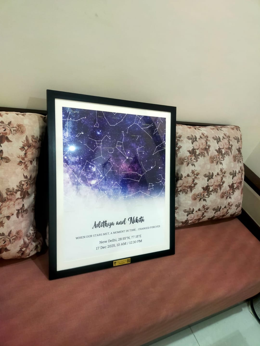 Customer photo review of COSMIC LOVE PERSONALIZED STAR MAP