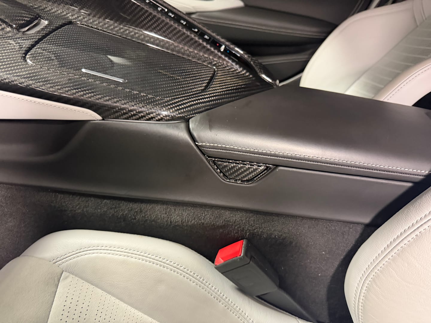 Customer photo review of C8 Corvette Real Carbon Fiber Armrest Button & Trim Covers | Interior Upgrade (2020–2027)