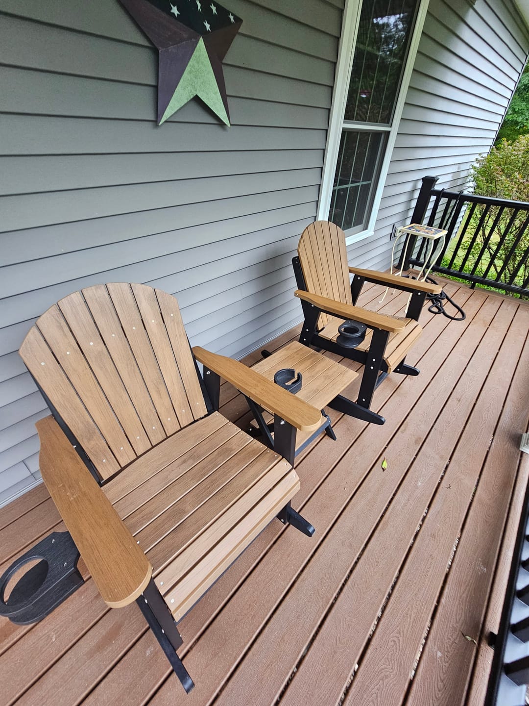 Customer photo review of Adirondack Porch Rocker With Wine & Cup Holders