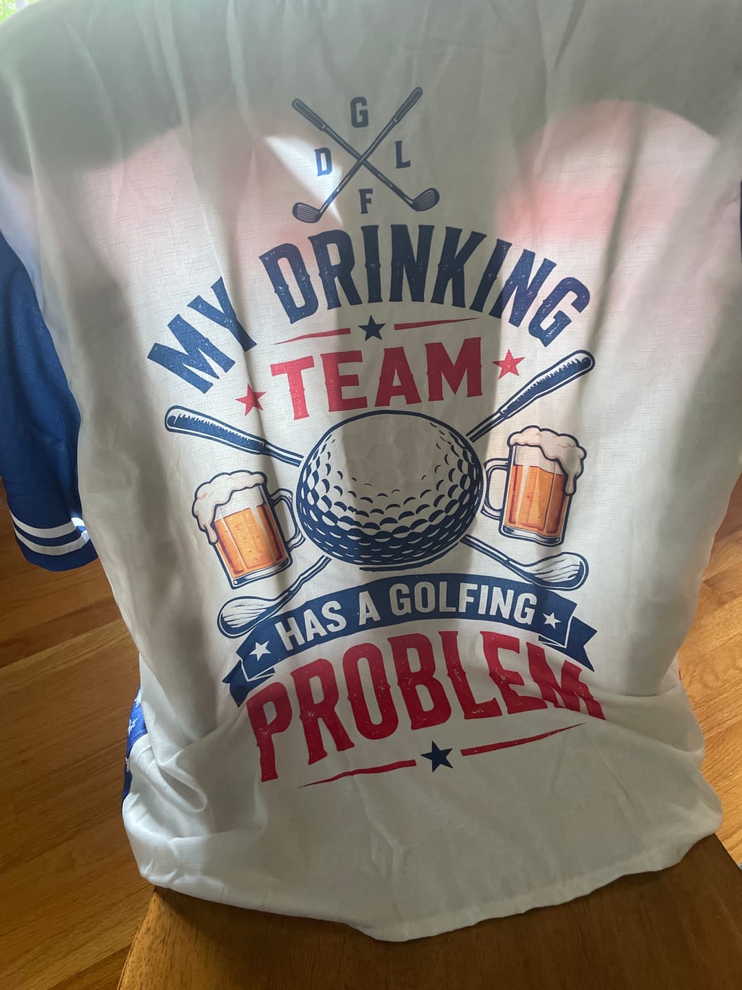 Customer photo review of My Drinking Team Has A Golfing Problem Hawaiian Shirt