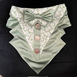 Customer photo review of Peach Rosebuds on Vines Fabric - White