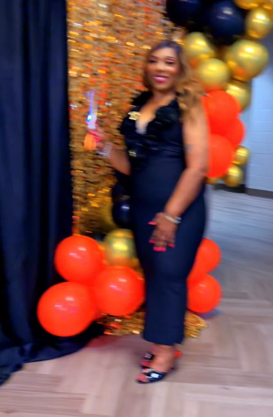 Customer photo review of "ROSE TO THE OCCASION" BANDAGE MAXI DRESS