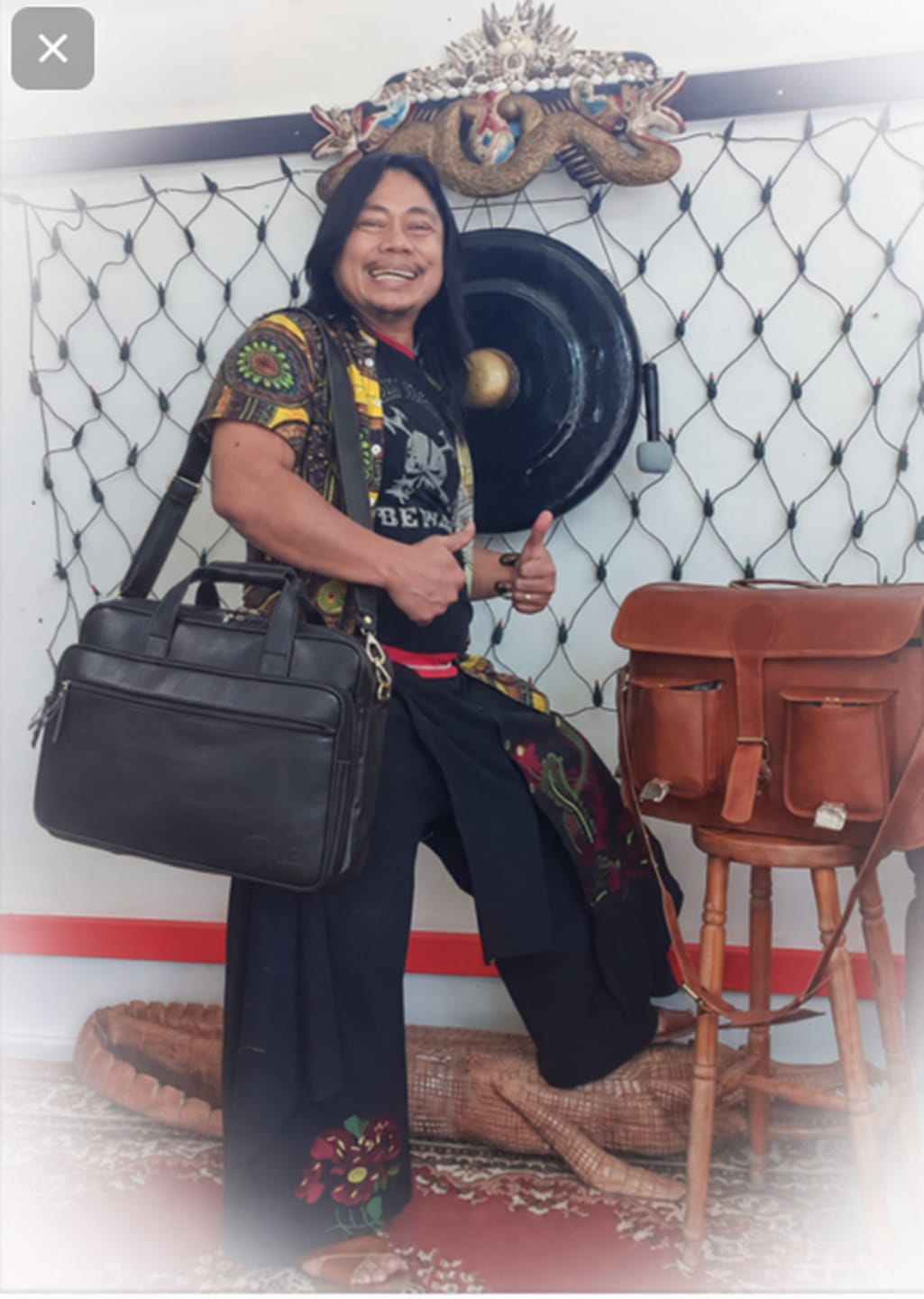 Customer photo review of Haven | Black Leather Briefcase