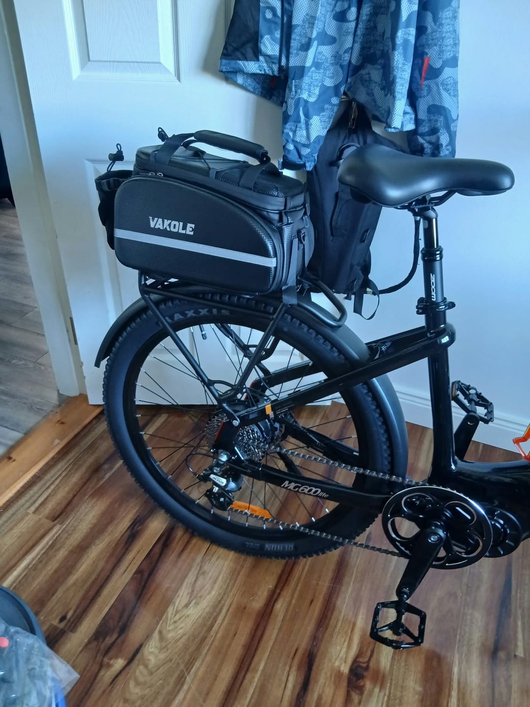 Customer photo review of Vakole Waterproof Bike Rack Bag With Large Capacity (17-35L)