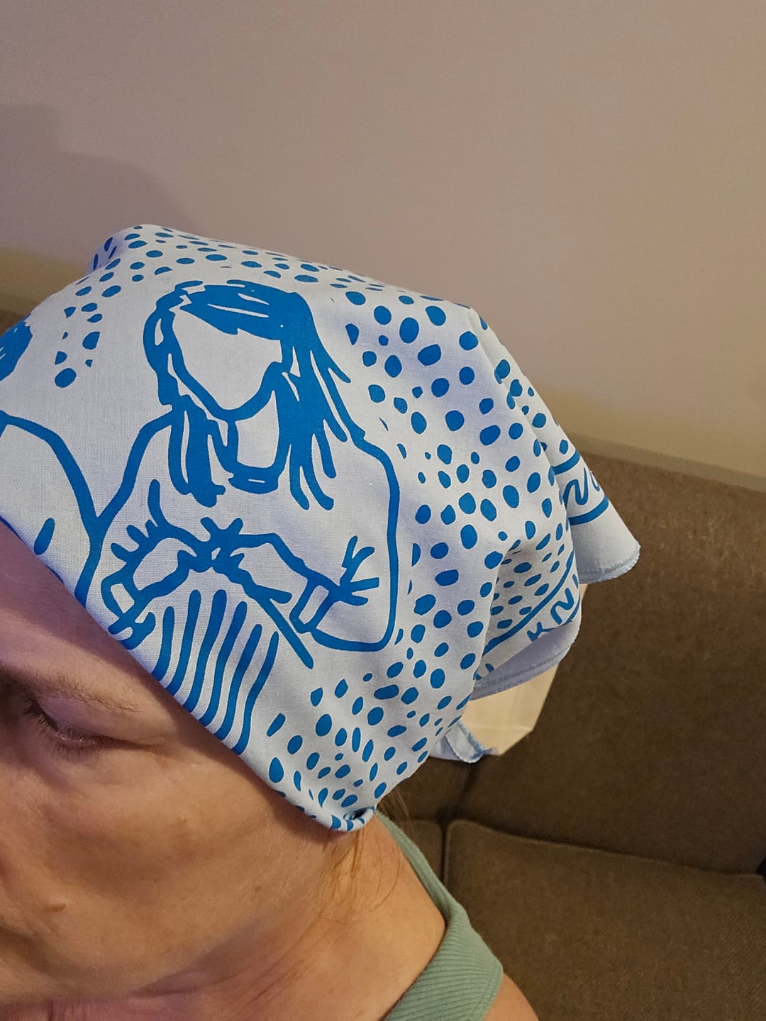 Customer photo review of Knit Together Bandana