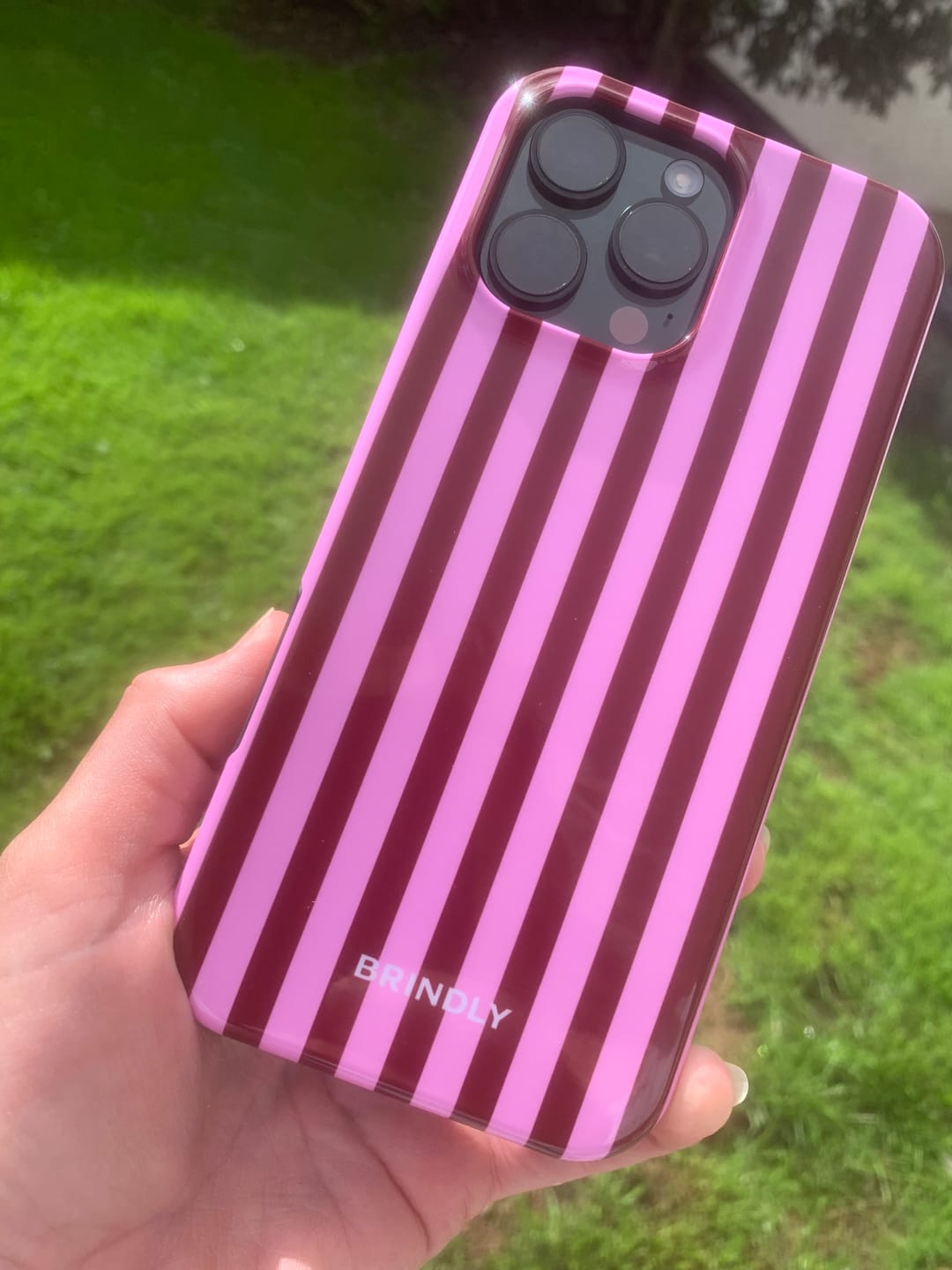 Customer photo review of Cherry Stripe - Tough Phone Case