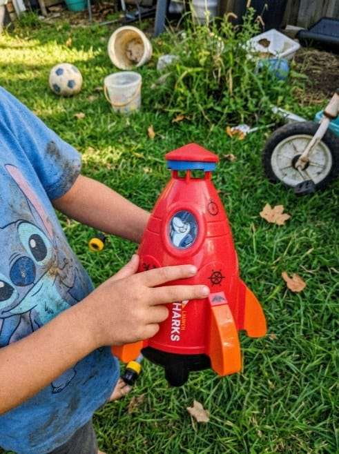 Customer photo review of Wasserrakete Gartenspielzeug | Raketen Sprinkler Pumpe Outdoor Sommerspaß