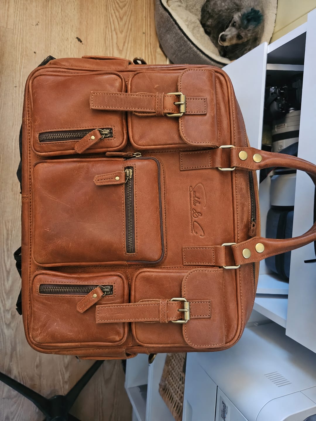 Customer photo review of Atlas | Leather Heritage Pocket Briefcase