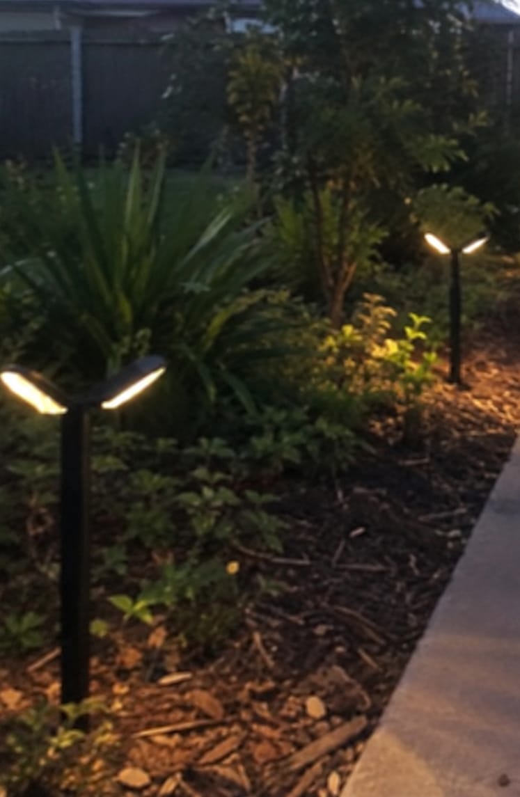 Customer photo review of Solar Garden Stake Lights IP65 Waterproof Auto Dusk to Dawn Outdoor