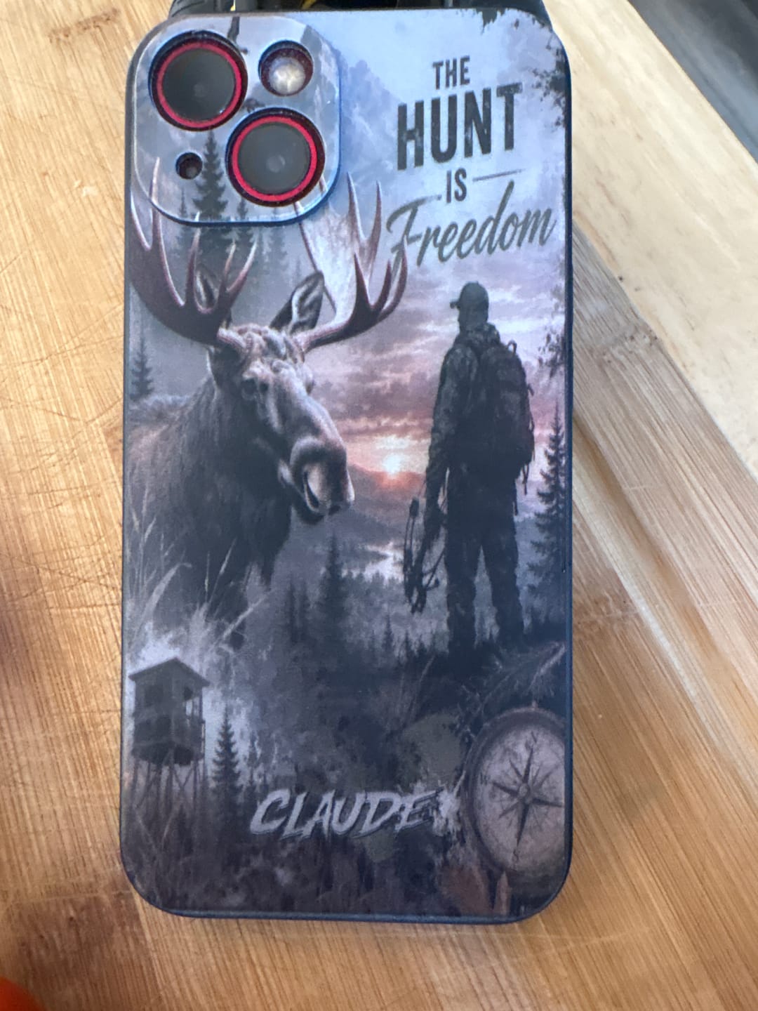 Customer photo review of Maxcorners Moose Hunting Freedom Wilderness Personalized Nam 3D Phone Case