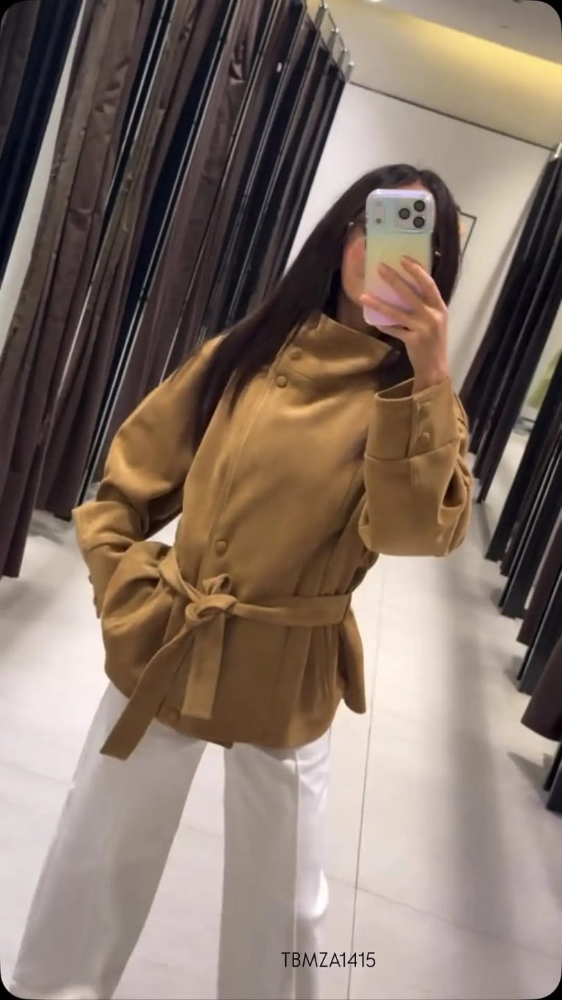 Customer photo review of Anna Lace-Up Suede Jacket