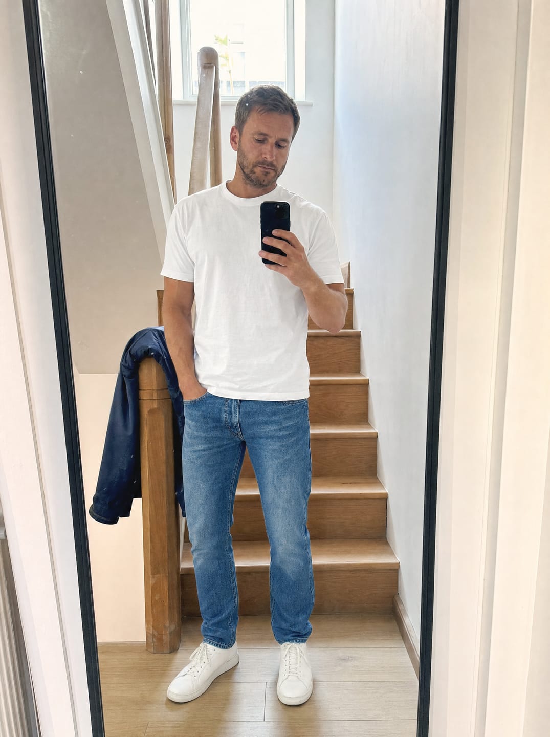 Customer photo review of The Precision Jeans – Stone Blue