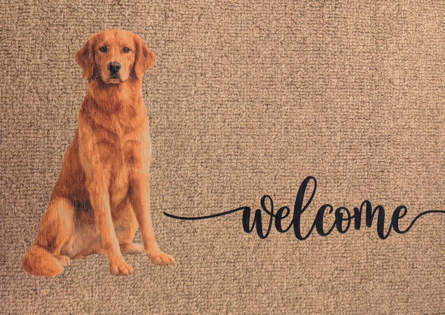 Customer photo review of Welcome with Pet Portrait - Doormat