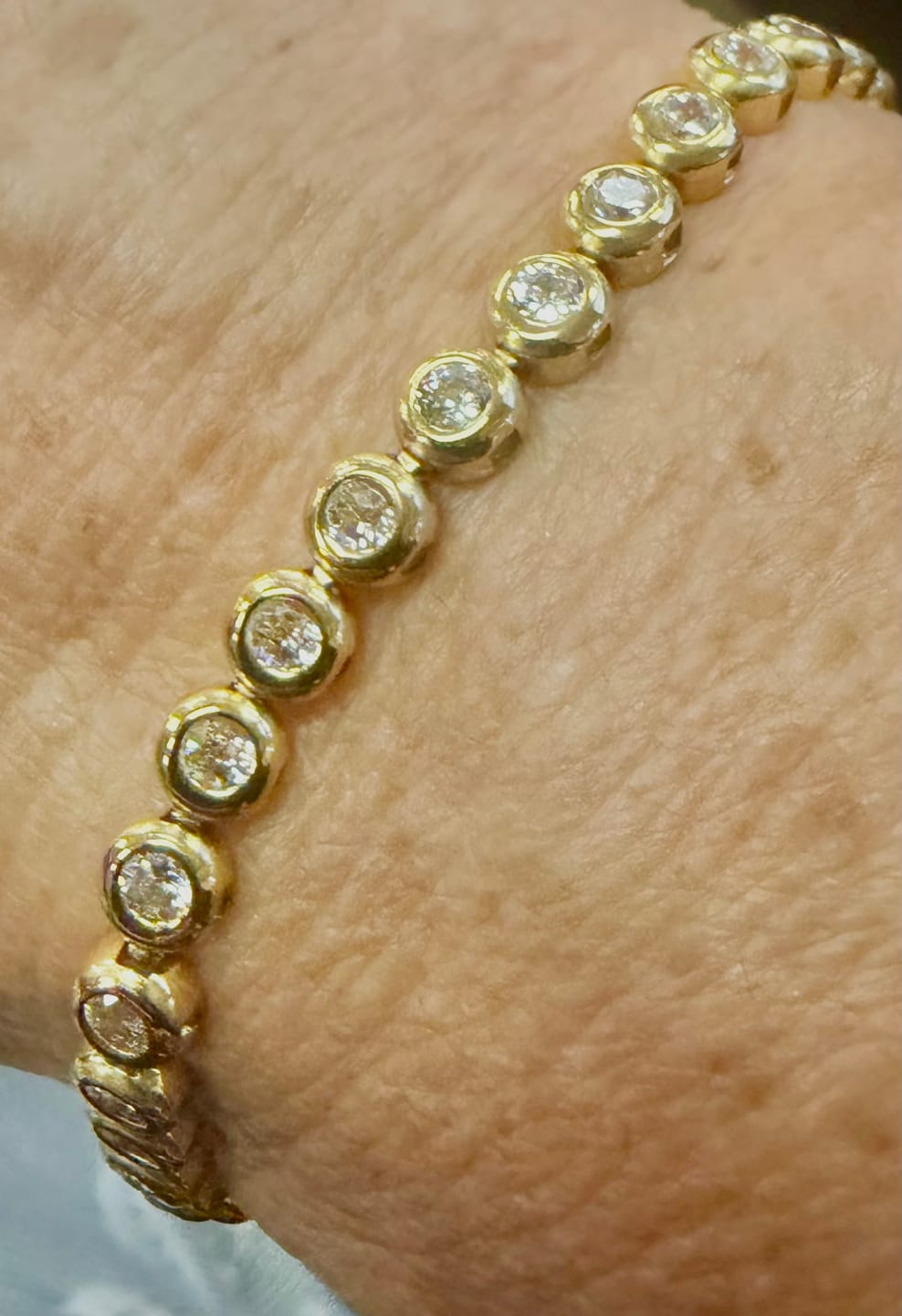 Customer photo review of Classic Bezel Tennis Bracelet
