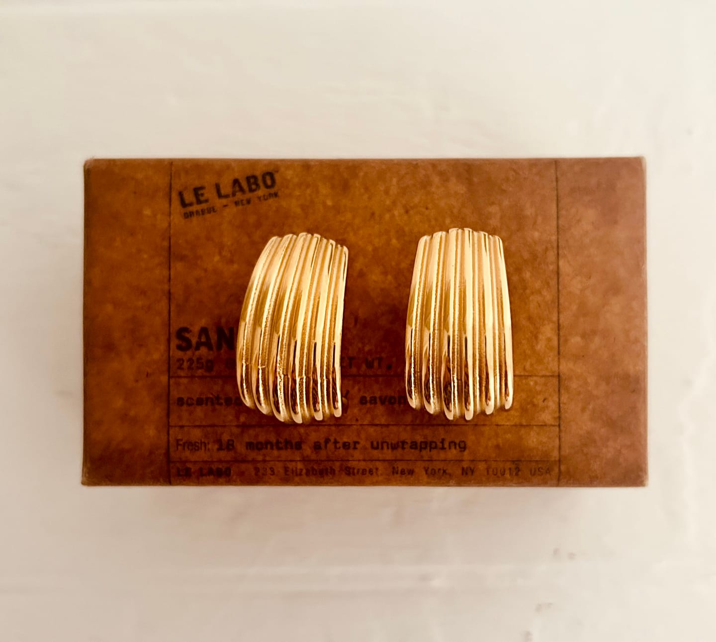 Customer photo review of Vintage Curve Studs