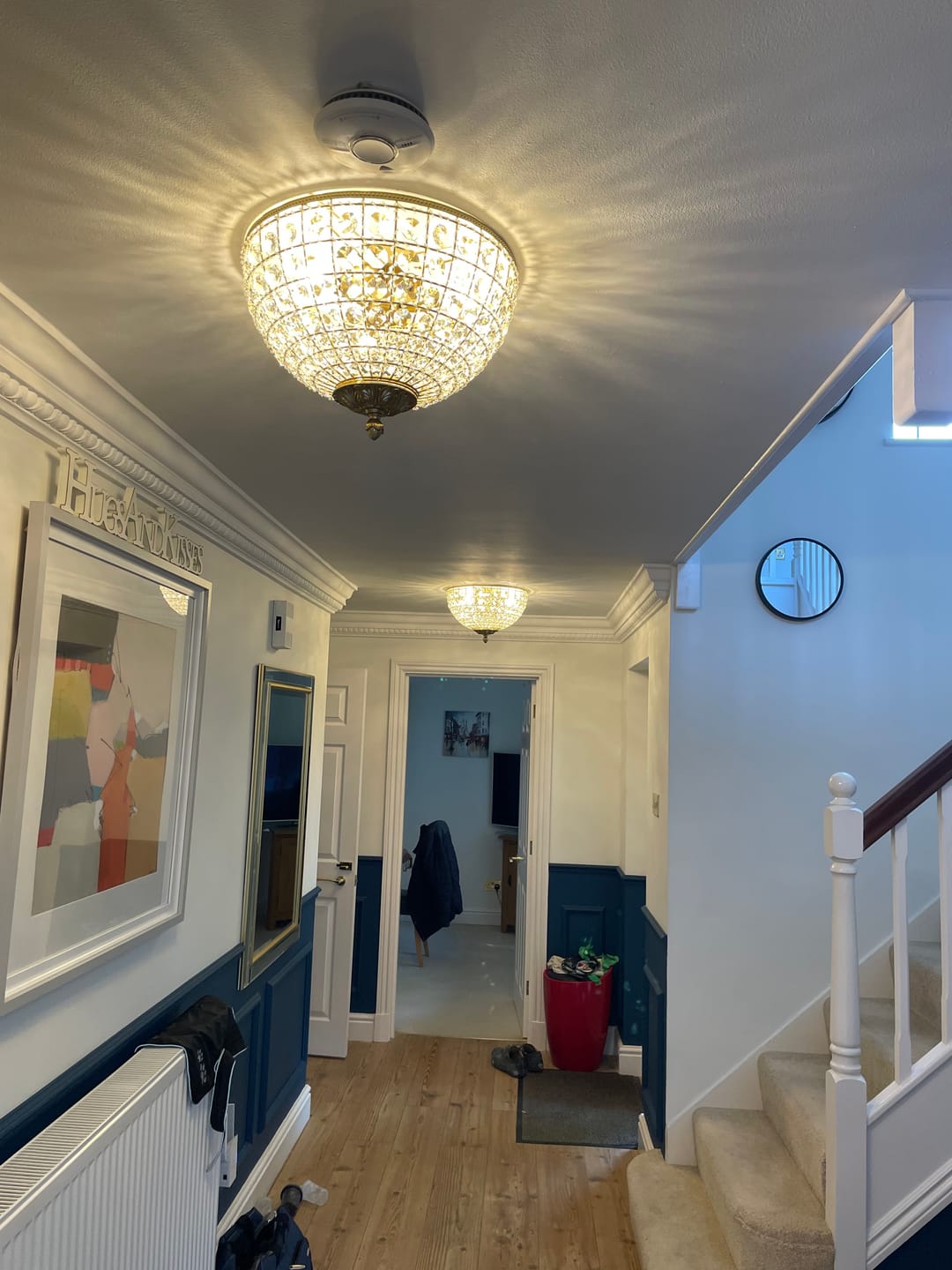 Customer photo review of Crystal Beads Bowl Flush Mount