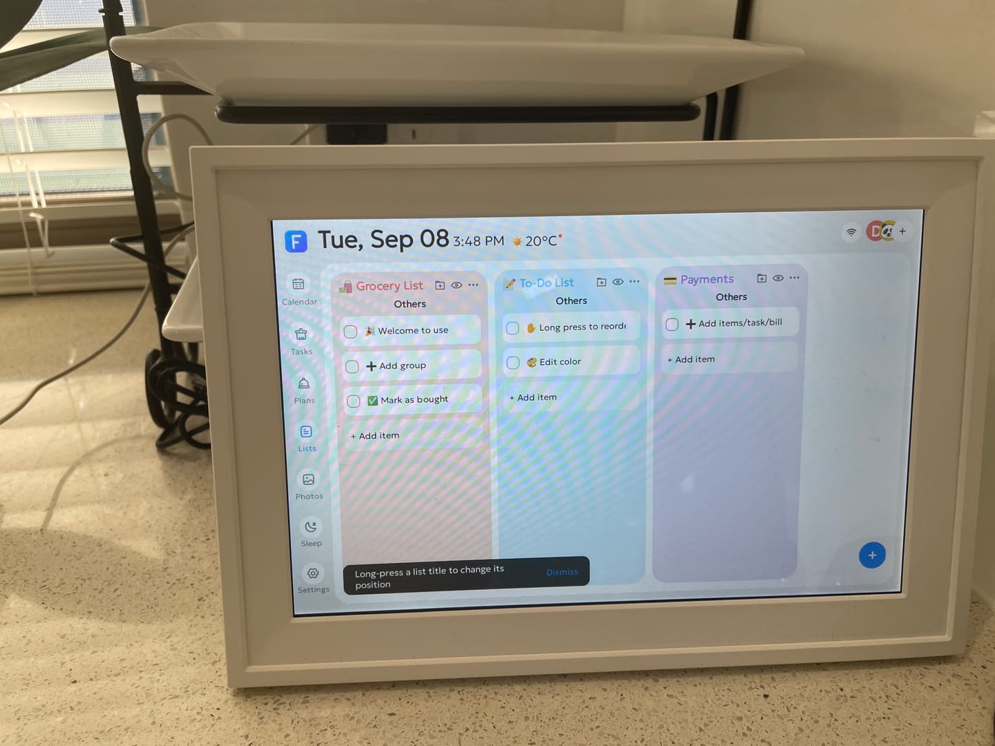 Customer photo review of Calmo Daily - Smart Family Calendar