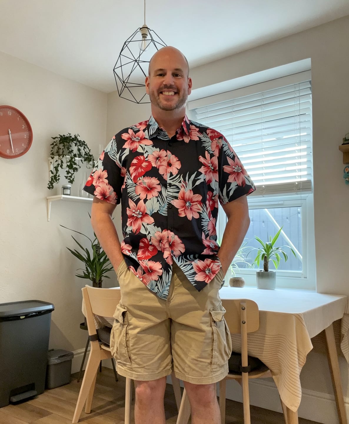 Customer photo review of Herren Blumenmuster Baumwolle Kurzarmhemd