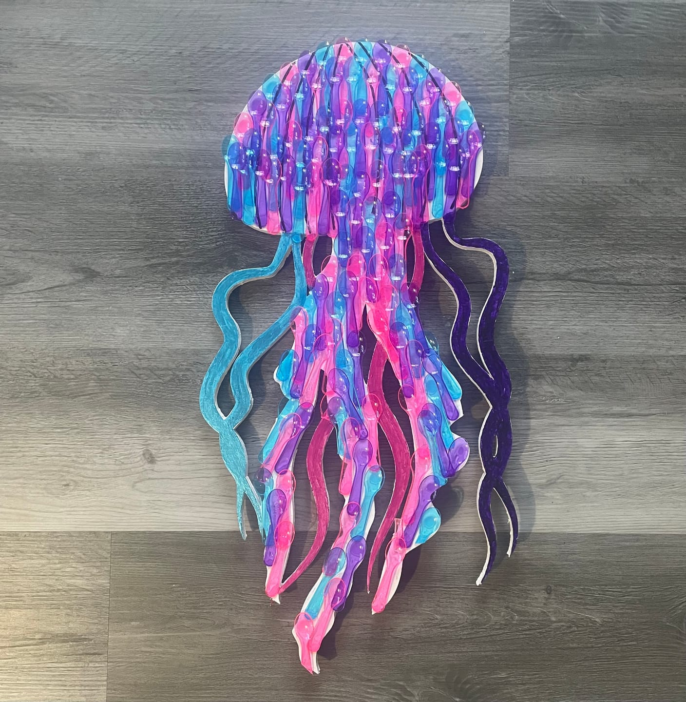 Customer photo review of Unfinished Wood Jellyfish Jelly Fish Silhouette - Craft- up to 46" DIY