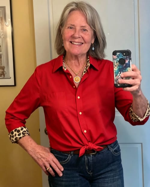 Customer photo review of Leopard-Cuff Classic Shirt