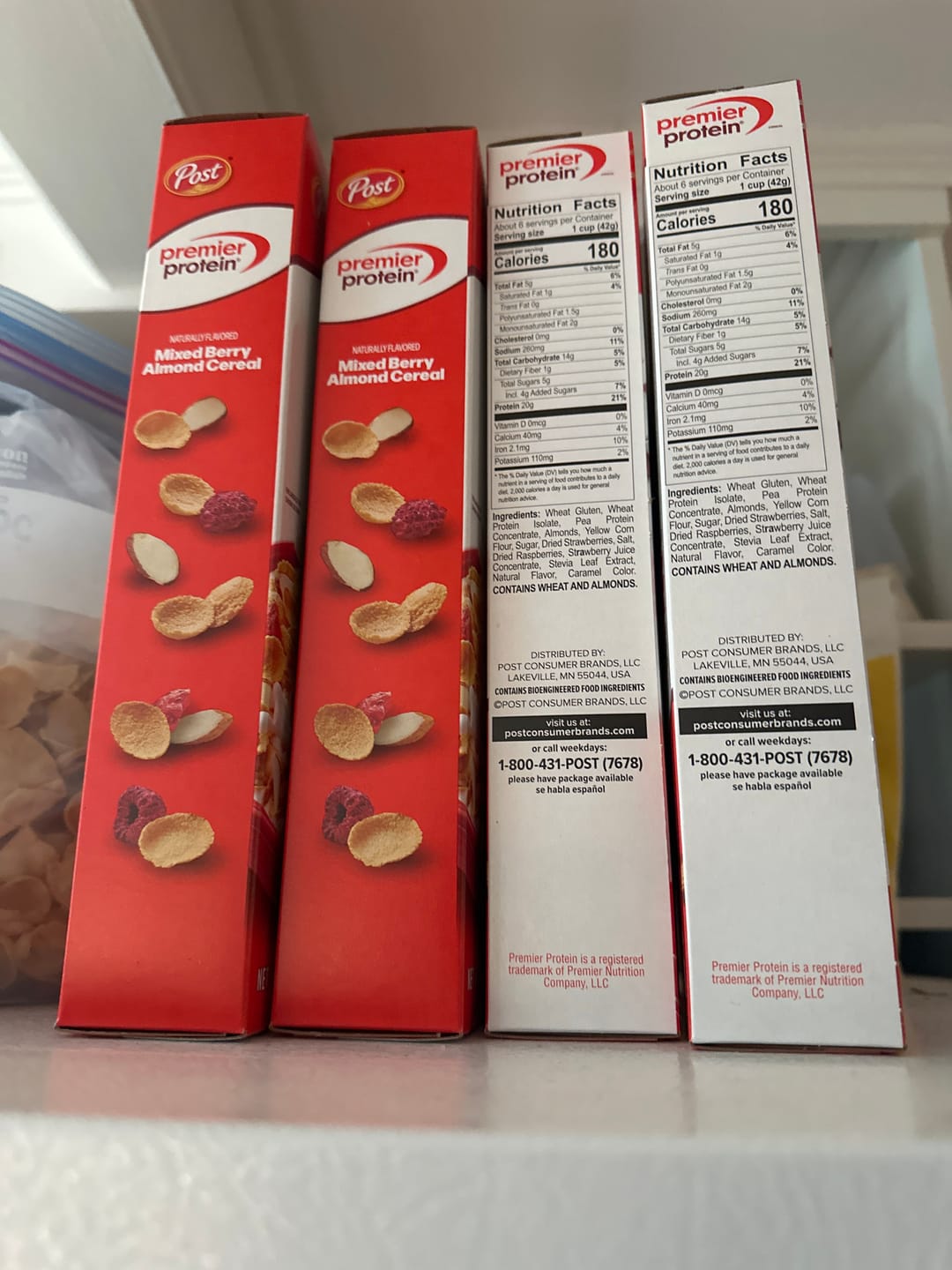 Customer photo review of Premier Protein Mixed Berry Almond Cereal - 9 OZ 8 Pack