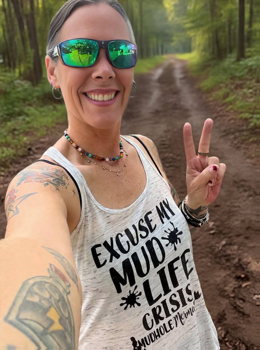 Customer photo review of Look Pretty Play Dirty | Women’s Flowy Racerback Tank
