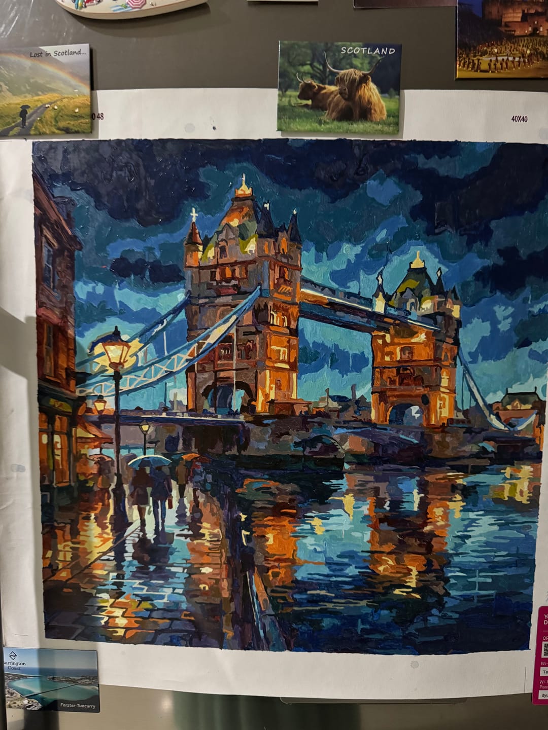 Customer photo review of Rainy Night at Tower Bridge, London (Paint by Numbers)