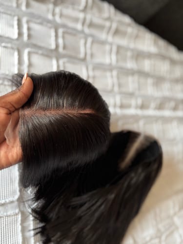 Customer photo review of Budget Vietnamese Super Double Drawn Bone Straight 2x6 Closure 10" Natural Black Wig