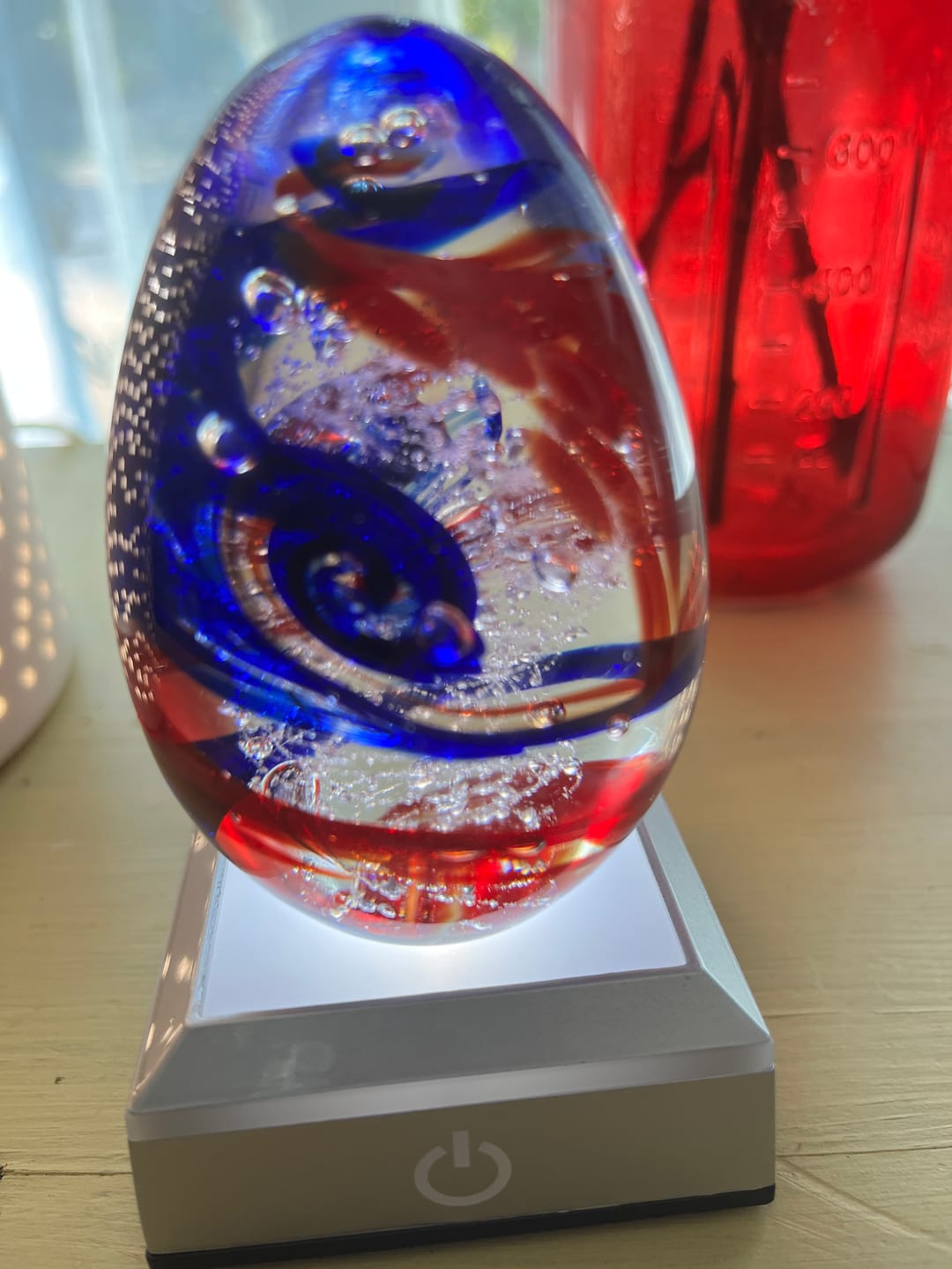 Customer photo review of Glimmer Egg with Cremation Ash