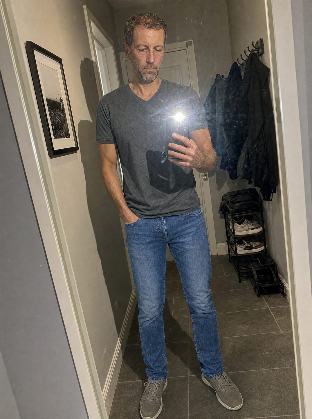 Customer photo review of The Precision Jeans – Stone Blue