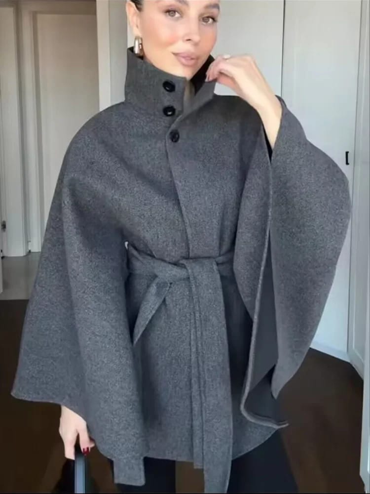 Customer photo review of Annie Belted Cape Jacket